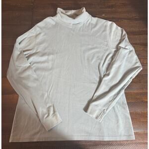 LL Bean Womens Tall Light Green Turtle Neck 100% Cotton Winter Layering Plus XL